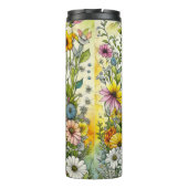 灰色の子ネコが花に座る タンブラー (裏面)