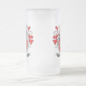 灰色の家紋の紋章付き外衣 フロストグラスビールジョッキ (中央)