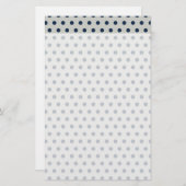 灰色の小さく小さい水玉模様パターンの濃紺 便箋 (正面/裏面)