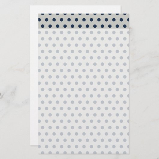 灰色の小さく小さい水玉模様パターンの濃紺 便箋 (正面/裏面)