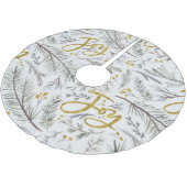 灰色の小枝と果実 ブラッシュドポリエステルツリースカート (アングル)