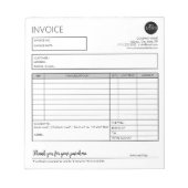 灰色の小規模企業の請求書売上入金テンプレート ノートパッド (正面)