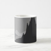 灰色の山の風景が描かれたシンプルなコーヒーマグ コーヒーマグカップ (中央)