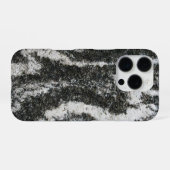 灰色の岩石とネコの模様 iPhoneケース (裏面横)