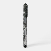 灰色の岩石とネコの模様 iPhoneケース (右側面)