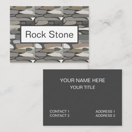 灰色の岩石模様 名刺 (正面/裏面)