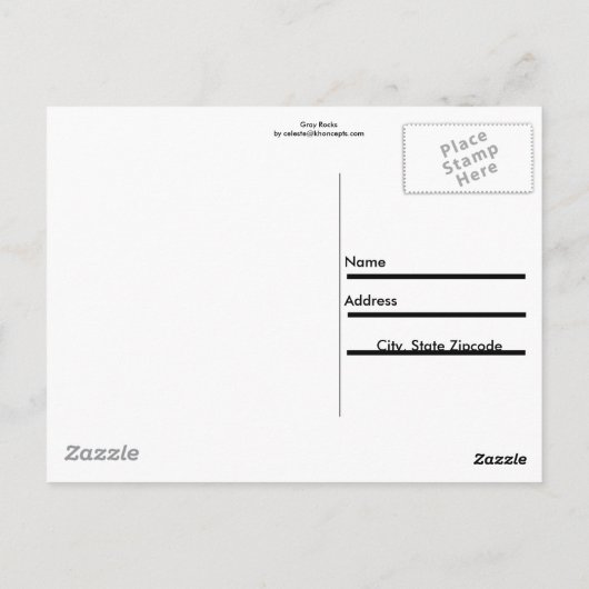灰色の岩 ポストカード (裏面)