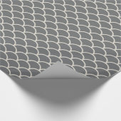 灰色の帆立貝のギフトの包装紙のタン ラッピングペーパー (角)