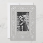 灰色の幾何学的な縁ど星のクリスマスフォト シーズンカード (正面)