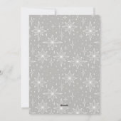 灰色の幾何学的な縁ど星のクリスマスフォト シーズンカード (裏面)