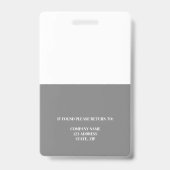 灰色の従業員の写真ID会社セキュリティ バッジ (裏面)
