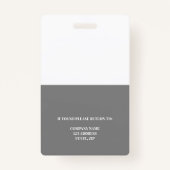 灰色の従業員の写真ID会社セキュリティ バッジ (裏面)