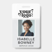 灰色の従業員フォトID会社セキュリティバッジ バッジ (Front)