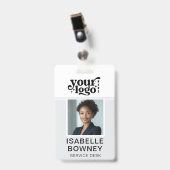 灰色の従業員フォトID会社セキュリティバッジ バッジ (Front with Clip)