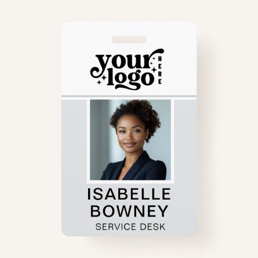 灰色の従業員フォトID会社セキュリティバッジ バッジ (正面)