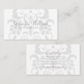 灰色の微妙なダマスク織の名刺 名刺 (正面/裏面)