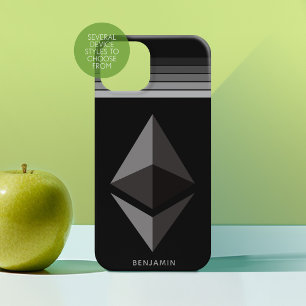 灰色の投資を使用したEthereum投資暗号アイコストライプン iPhone 15 Proケース
