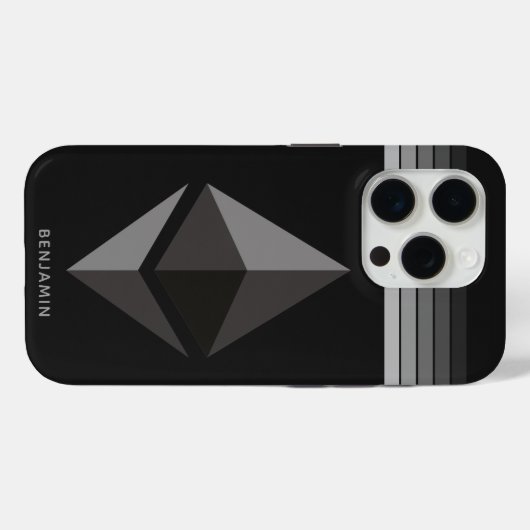 灰色の投資を使用したEthereum投資暗号アイコストライプン Case-Mate iPhoneケース (裏面 (横))