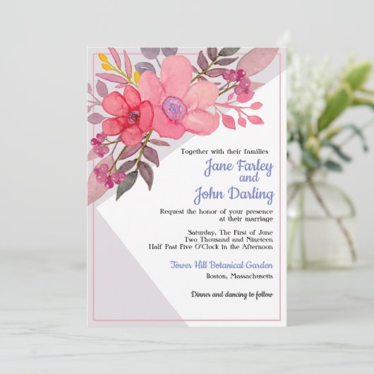 灰色の招待状との挨りだらけのピンクを考えて下さい 招待状 (スタンド正面)