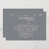 灰色の招待状の結婚式のブランチ 招待状 (正面/裏面)
