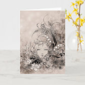 灰色の挨拶状の交響曲 カード (黄色い花)