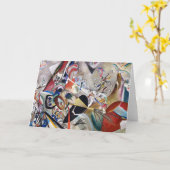 灰色の挨拶状のKandinsky カード (黄色い花)