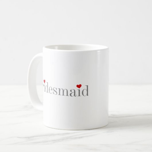 灰色の文字の新婦付添人 コーヒーマグカップ (正面左)