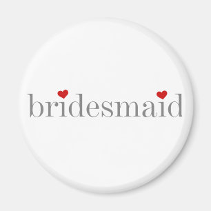 灰色の文字の新婦付添人 マグネット