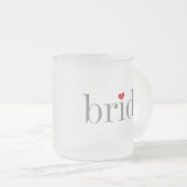 灰色の文字の花嫁 フロストグラスマグカップ (正面右)