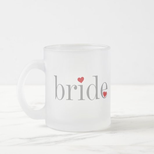 灰色の文字の花嫁 フロストグラスマグカップ (左)