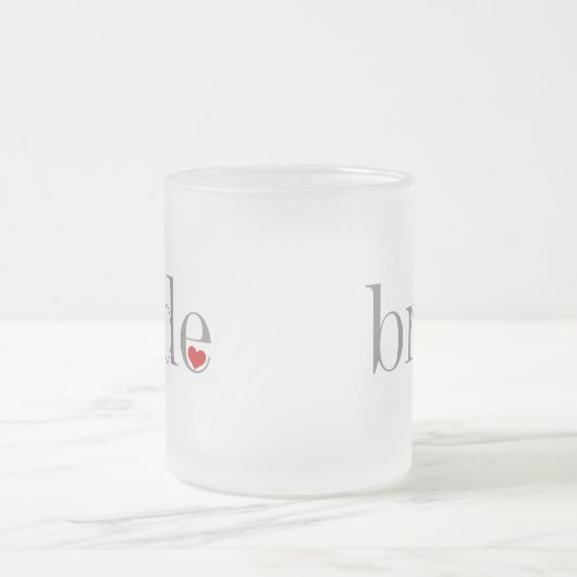 灰色の文字の花嫁 フロストグラスマグカップ (中央)