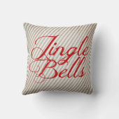 灰色の斜めの休日の枕のジングルベル クッション (裏面)