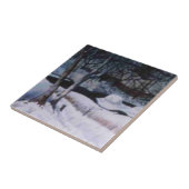 灰色の日にエルク川を雪が覆った タイル (側面)