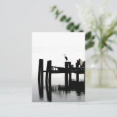 灰色の日に青いヘロン ポストカード (スタンド正面)