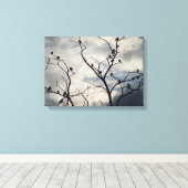 灰色の日の鳥 キャンバスプリント (インサイチュ (ウッドフロア))