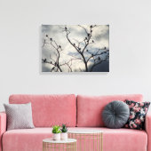 灰色の日の鳥 キャンバスプリント (インサイチュ (リビング))