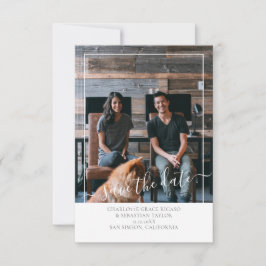 灰色の日付をモダンパーソナライズされた保存 案内状