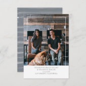 灰色の日付をモダンパーソナライズされた保存 案内状 (正面/裏面)