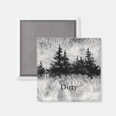 "灰色の日"汚い食器洗浄機状態磁石。 マグネット (正面/裏面)