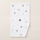 灰色の星のデザイン バスタオルセット (ハンドタオル)