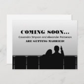 灰色の映画館の日付はがきを保存 案内ポストカード (正面/裏面)