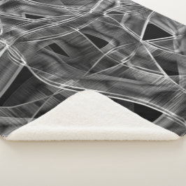 灰色の曲線のリボン，エンボス線で対比 シェルパブランケット