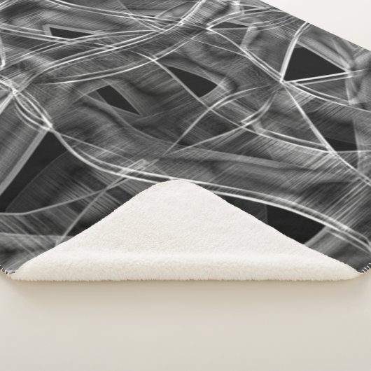 灰色の曲線のリボン，エンボス線で対比 シェルパブランケット (3/4)