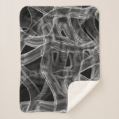 灰色の曲線のリボン，エンボス線で対比 シェルパブランケット (正面)