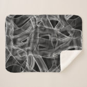 灰色の曲線のリボン，エンボス線で対比 シェルパブランケット (正面(横))