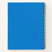 灰色の曲線の青いパターン ノートブック (裏面)