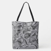 灰色の曲線的な形状で、発光する色調 トートバッグ (裏面)