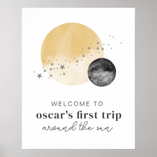 灰色の最初ののまわりに旅の太陽の歓迎ポスター ポスター (正面)