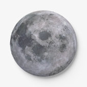 灰色の月の写真 ペーパープレート (正面)