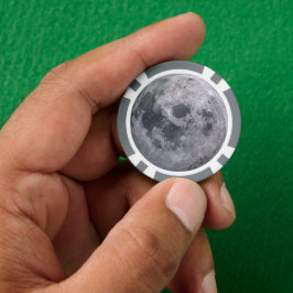 灰色の月の写真 ポーカーチップ